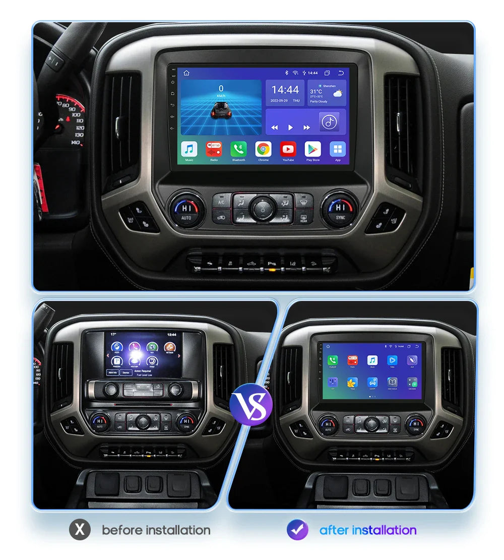 Hizpo Android 13 Auto Carplay For Chevrolet Silverado GMC Sierra 2014 - 2018 Car Radio Stereo GPS Navigation Multimedia Player