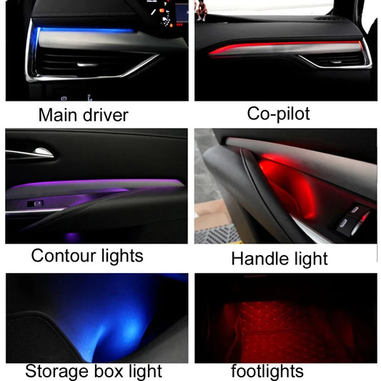 64 Colors Ambient Light Lamp For Cadillac CT4 CT5 CT6 2016-2021 Atmosphere Advanced Light Decoration Lamp Light