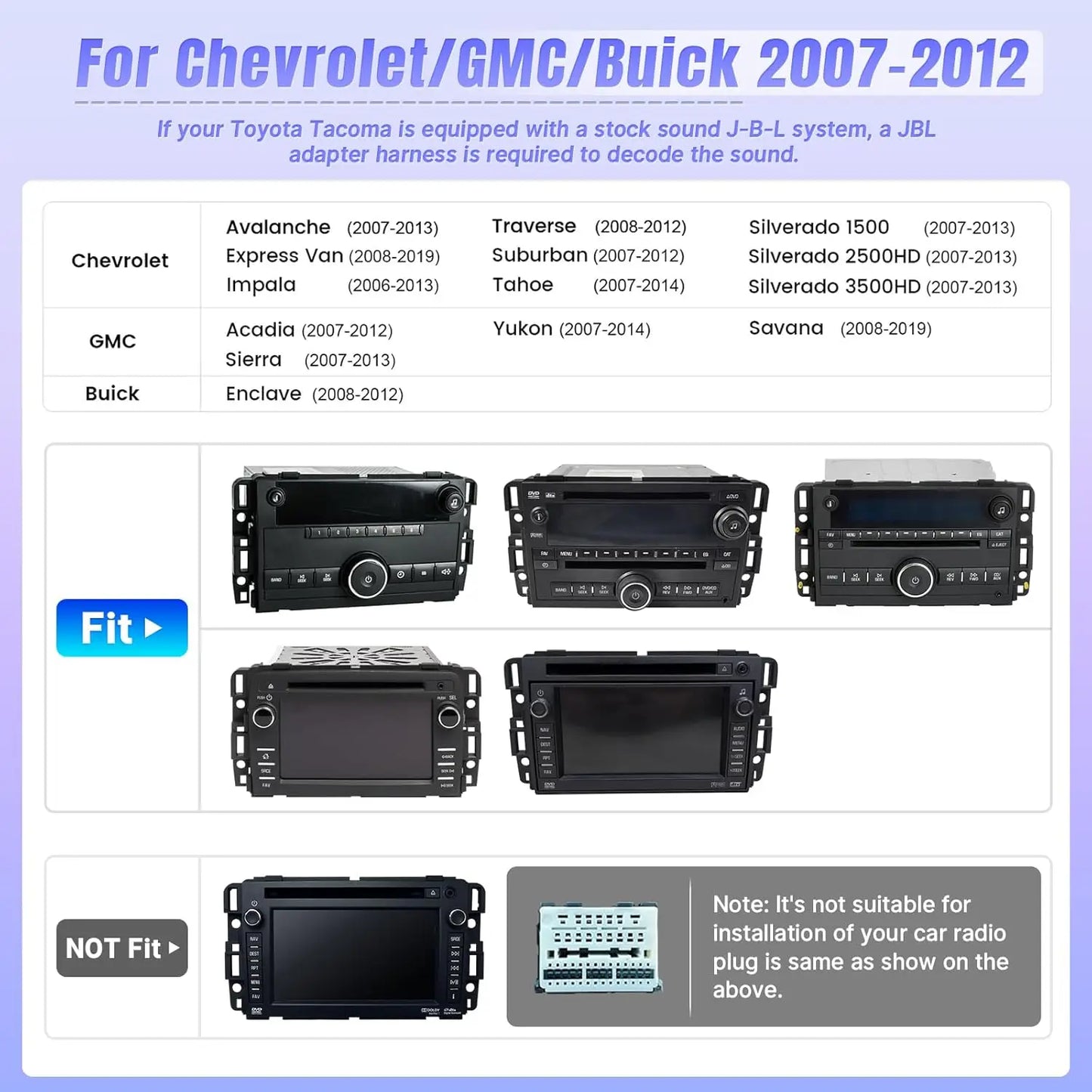 10.1 Inch Touchscreen Wireless Car Radio Stereo for Chevy Chevrolet Silverado 2007-2013 Tahoe GMC Sierra Yukon with Backup Camer