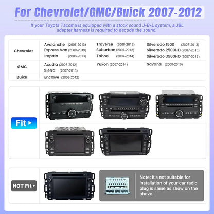 10.1 Inch Touchscreen Wireless Car Radio Stereo for Chevy Chevrolet Silverado 2007-2013 Tahoe GMC Sierra Yukon with Backup Camer