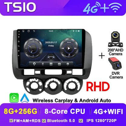 Android 14 Car Radio Multimedia Player For HONDA FIT JAZZ 2002 2003 - 2007 LHD RHD Carplay Autoradio GPS Navi 5G Wifi Bluetooth