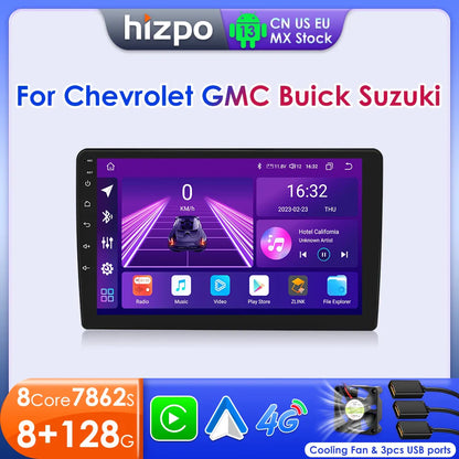 Hizpo Car Radio Android 13 For Chevrolet Silverado GMC Sierra Impala Traverse Avalanche Yukon Acadia Savana Stereo Carplay 2 Din