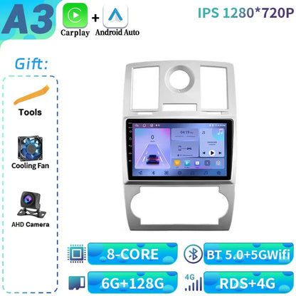 Android 14 For Chrysler 300C 2004-2011 Car Radio 4G GPS BT Carplay Navigation Wireless Bluetooth Carplay Head Unit Touch Screen