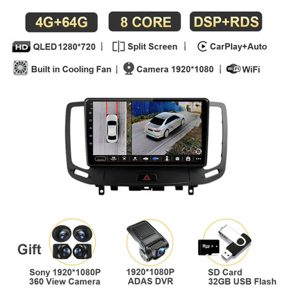 12G+256G  For Infiniti  G4 G25 G35 G37 2006 - 2013 Car Radio Multimedia Video Player Navigation GPS Android Carplay No 2 Din DVD