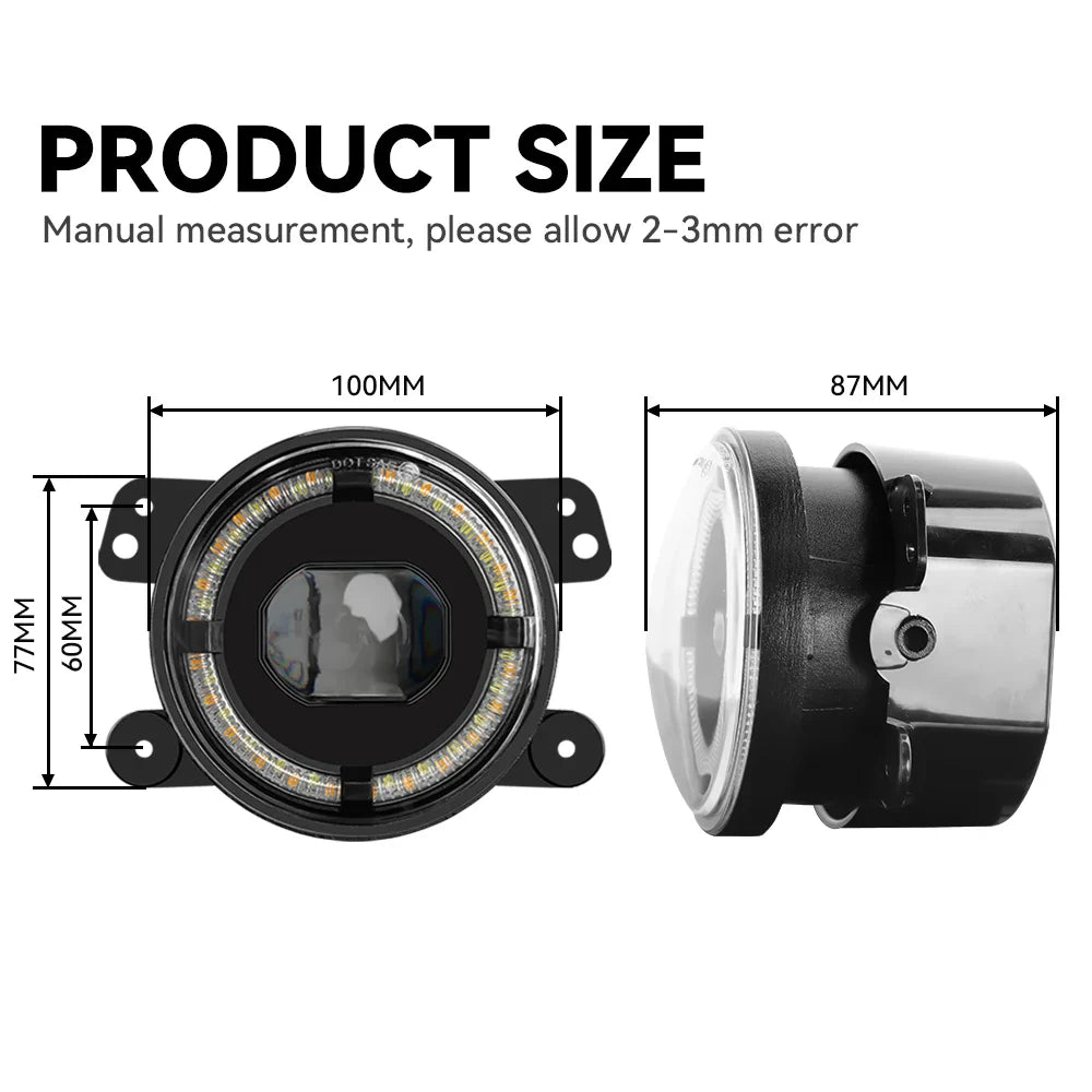 4 Inch Round LED Front Driving Fog Lights for Grand Cherokee 2011-2013/Wrangler JK 2007-2018