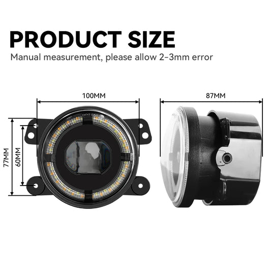 4 Inch Round LED Front Driving Fog Lights for Grand Cherokee 2011-2013/Wrangler JK 2007-2018