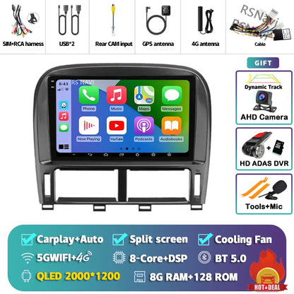 Android 14 Carplay Auto Car Radio Multimedia Player For Lexus LS430 XF30 LS 430 2000 - 2006 DSP Autoradio Stereo 2din Head Unit