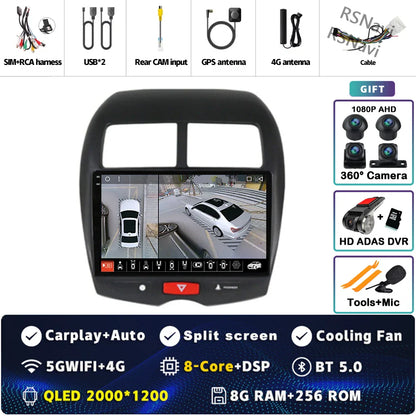 Android 14 For Mitsubishi ASX 1 2010 - 2016 2K QLED Android Car Radio Multimedia Video Player GPS Stereo CarPlay 4G Head Unit