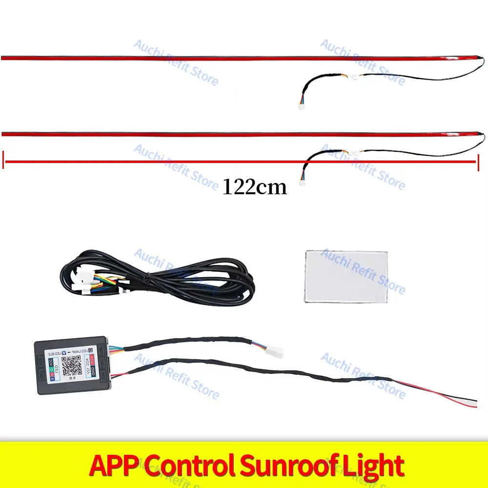 New 18 in 1 RGB LED 64 Colours Car Interior Ambient Light Modification App Control DIY Dashboard Door Symphony Decorate Lights