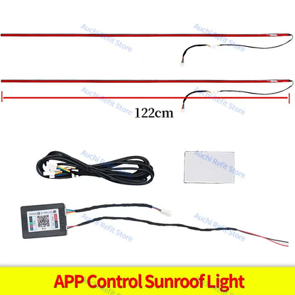 New 18 in 1 RGB LED 64 Colours Car Interior Ambient Light Modification App Control DIY Dashboard Door Symphony Decorate Lights
