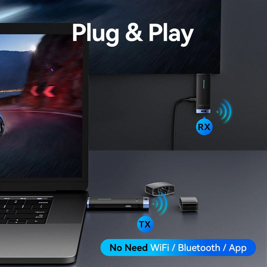 Vention Wireless HDMI Transmitter TV Receiver Projector 5GHz WiFi 1080P@60Hz Display Dongle 50CM Distance for IOS Android Laptop