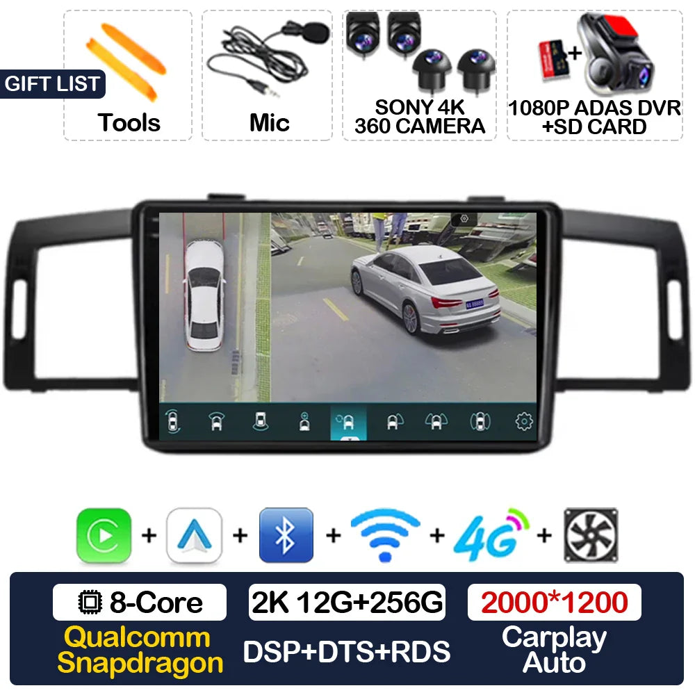 Android 15 Head Unit For Infiniti M35 2003 - 2010 Nissan Fuga 2005 - 2010 Car Radio Multimedia Video Player CarPlay Auto 4G WIFI