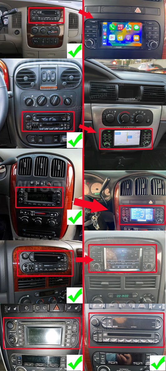 Car Radio Player OEM CarPlay Android Multimidia For 300M Stratus Sedan PT Cruiser Durango Grand Cherokee 1999-2004 Stereo GPS