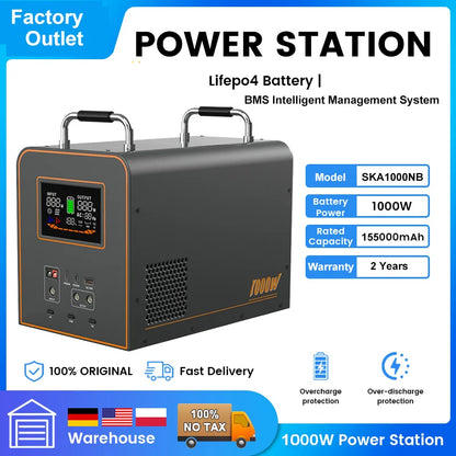 LiFePO4 Portable Power Station 2600W 2048WH Mobile Power Supply Solar Generators 1800W 1024WH Battery Power Storage For Camping