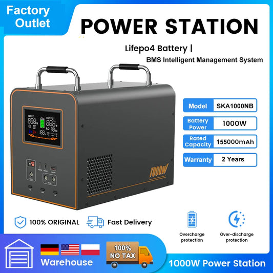 LiFePO4 Portable Power Station 2600W 2048WH Mobile Power Supply Solar Generators 1800W 1024WH Battery Power Storage For Camping