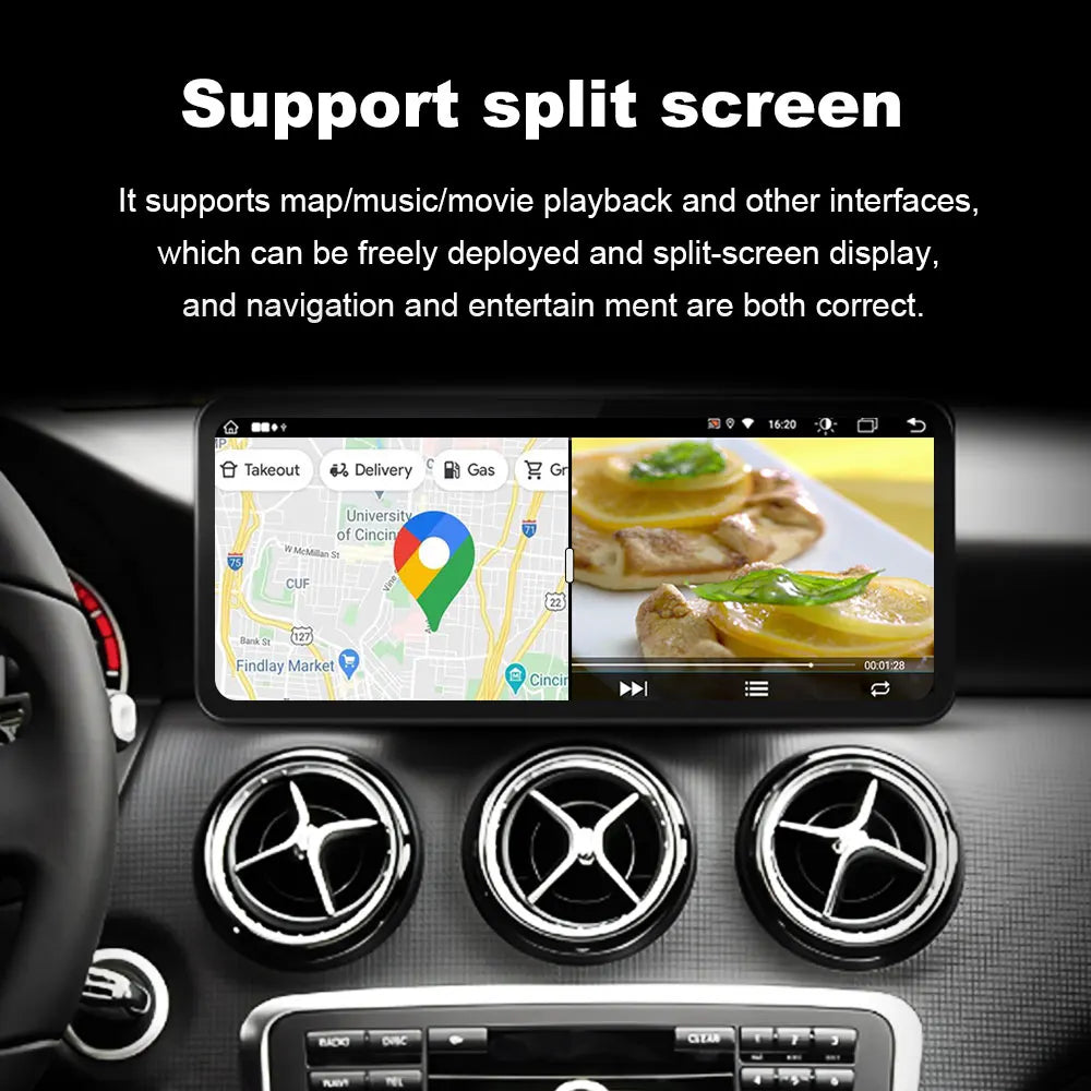 Wireless CarPlay Android Auto For Benz A Class 2013-2018 GLA Class 2015-2019 Navigation GPS Multimedia Display Head Unit BT DSP