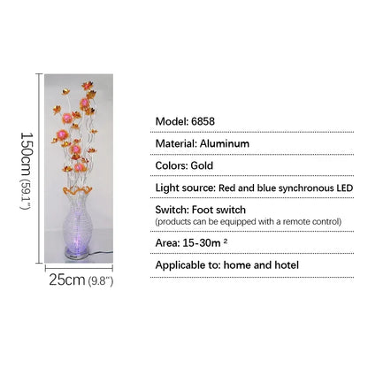 86LIGHT Nordic Blue Floor Lamp Modern Art Living Room Bedroom Hotel  Aluminum Wire LED Originality Flower Light