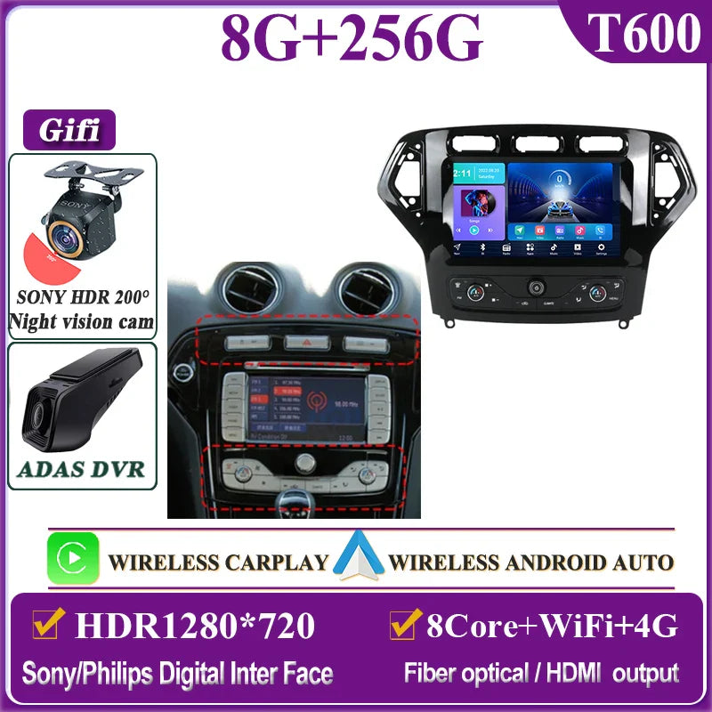 Autostereo 14 For Ford Mondeo MK4 2007-2014 Car Multimedia Video Player GPS Navigation Radio Android 13 Auto Carplay No 2Din DVD