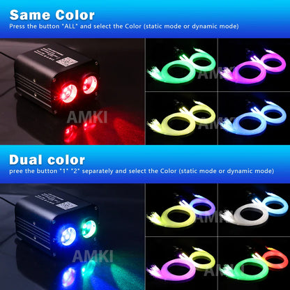 20W Twinkle RGBW Meteor Starry Sky Car Star Ceiling Light Fiber Optic Light APP Control Led Star Roof Interior Atmosphere Light