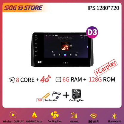 Wireless Carplay WIFI 2DIN Car Radio Android 14 for Chrysler Grand Voyager 5 2011-2015 Multimedia Video Player Navigation GPS