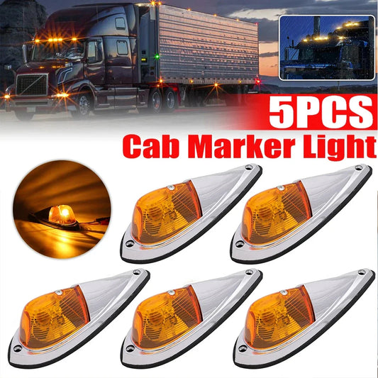 5pcs Truck SUV trailer trailer roof light yellow amber platinum color marker light LED roof warning light