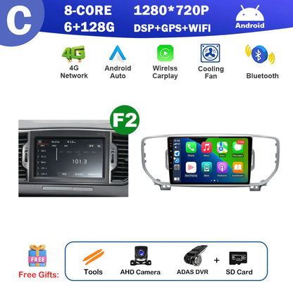 9 inch for KIA Sportage 4 QL 2016 2017 2018 Android Auto Navigation GPS Split Screen Wireless Carplay DSP Stereo Bluetooth WiFi