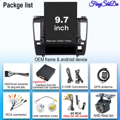 9.7 Inch Android Auto Carplay For Nissan Tiida C11 2004-2013  Style Car Multimedia Video Player 5G Wifi Navigation No 2din