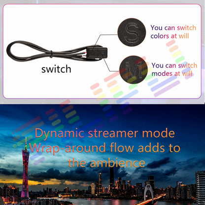 Upgraded Car Ambient Light LED Interior Lighting Kit RGB App Control Multi-Mode Decorative Car Light Ambient Lamp Footwell Light