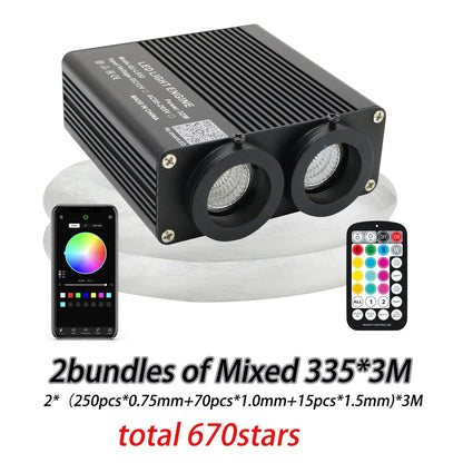 32W Dual color RGBW  Car Starry Sky Ceiling Light kit Car accessories Interior APP Music Car Roof Stars Fiber Optic Light