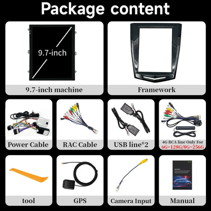 9.7inch Android 14 For Cadillac Ats Xts Cts Srx 2013-2018 Car Radio Multimedia Navigation 4G GPS Wireless Carplay Screen Stereo