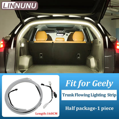 LINNUNU Rear Trunk LED Flowing Light Bar Strips Trunk Interior Decor Lamp Strip For Geely Monjaro Starray Atlas Preface Okavango