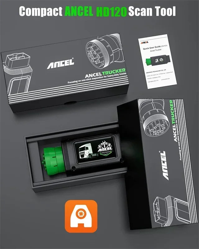 ANCEL HD120 Bluetooth Heavy Duty Truck Scanner DPF Regeneration Scanner Diesel Scanner All Systems Diagnostic Tools