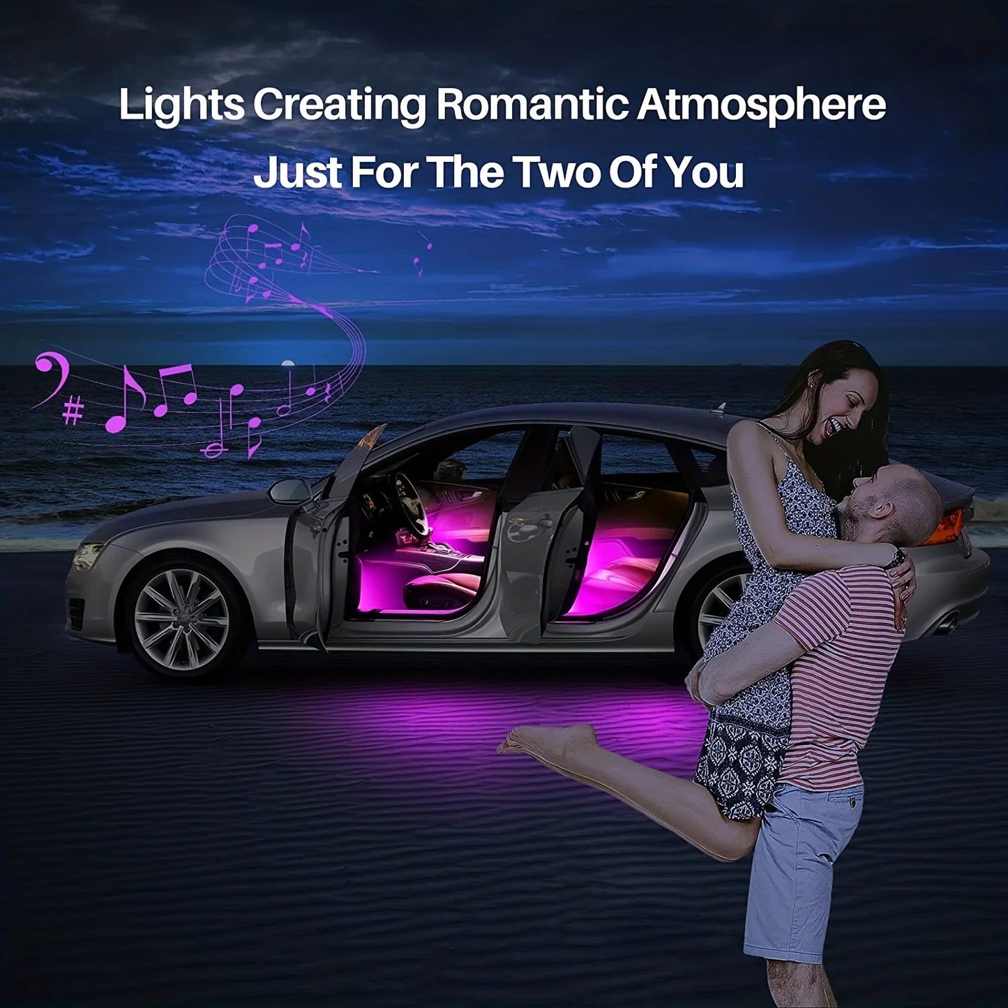 For Toyota Crown Car Interior Mood Ambient Light RGB 64-Color LED Smart Remote Control Atmosphere Lamp Energy Saving Kit