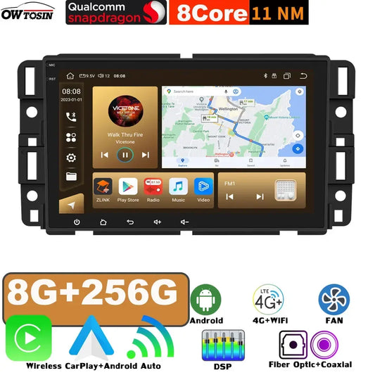 4G WiFi Android 13 7862 8G+256G Car GPS Radio For Chevrolet Express Van Traverse Tahoe GMC Yukon Acadia Auto CarPlay Head Unit