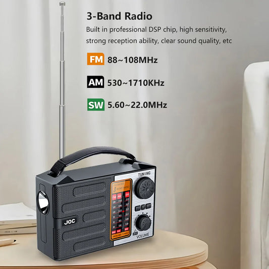 Multi-function Portable Radio FM AM SW Rechargeable USB TF Play Outdoor Solar Wireless Speaker Bluetooth With FM Radio Receiver