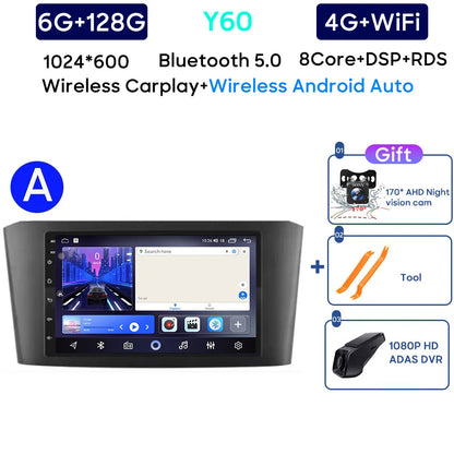 Car Radio Android 13 For Toyota Avensis T25 2002-2008 Carplay Navigation GPS Stereo Android Auto Screen No 2din DVD 5G Wifi Head