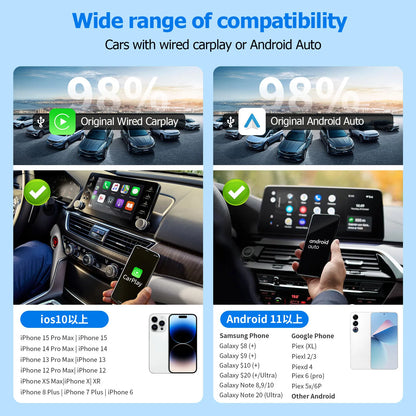 C11 2 in 1 Carplay AI Box Wireless CarPlay Android Auto Wireless Adapter Spotify For Mazda Toyota Mercedes Peugeot Volvo Kia