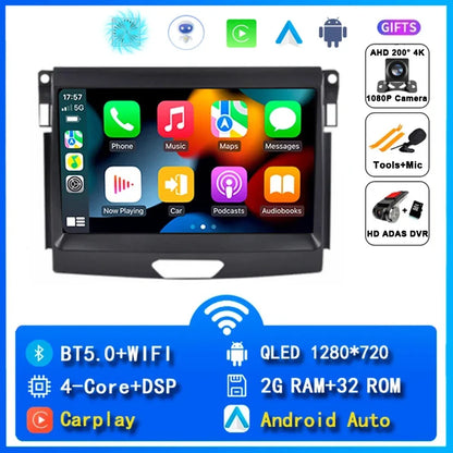Android 15 Car Radio Stereo QLED Screen For Ford Ranger 2015 2016 2017 2018 2019 2020 GPS Multimedia Carplay Autoradio Head unit