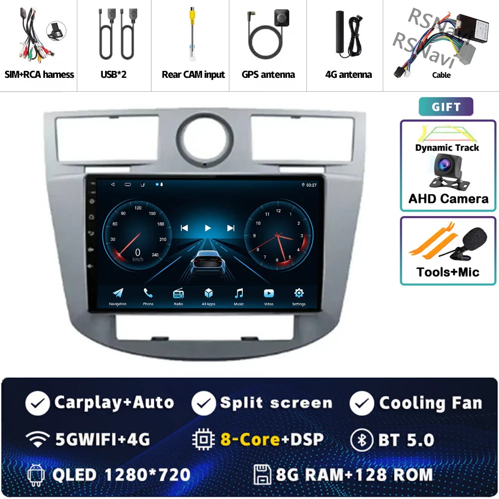 Android 14 Car Radio WiFi+4G For Chrysler Sebring Cirrus 2007 2008 2009 2010 GPS Navigation Auto wireless Carplay Player 2Din BT