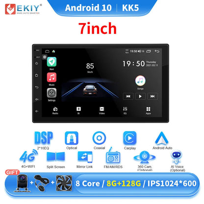 EKIY KK5 2 Din Android 7 9 10 in Car Multimedia Video Player Universal Stereo Radio GPS For Volkswagen Nissan Hyundai Kia Toyota