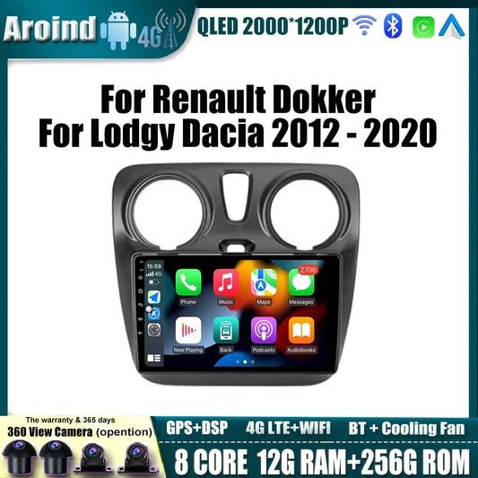 Carplay Android Auto Touch Screen For Renault Dokker For Lodgy Dacia 2012 - 2020 Automotive Multimedia Player Car Accessories