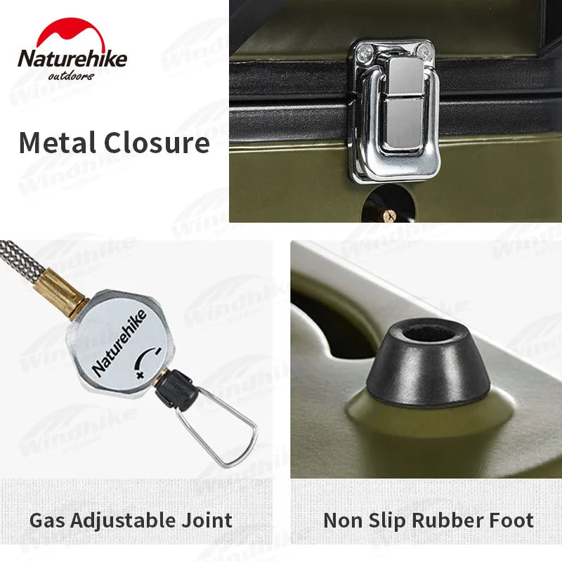 Naturehike Double Fire Folding Gas Furnace Outdoor Portable Gas Stove Camping Equipment Double Burner Electronic Ignition Cooker