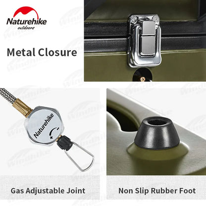 Naturehike Double Fire Folding Gas Furnace Outdoor Portable Gas Stove Camping Equipment Double Burner Electronic Ignition Cooker