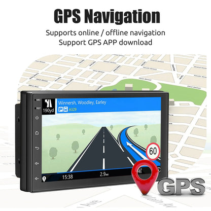 ESSGOO 7"/9"/10“ 2 DIN Android 13 4+64G Car Stereo Carplay Android Auto GPS Navigation Bluetooth FM RDS Radio WIFI Touchscreen