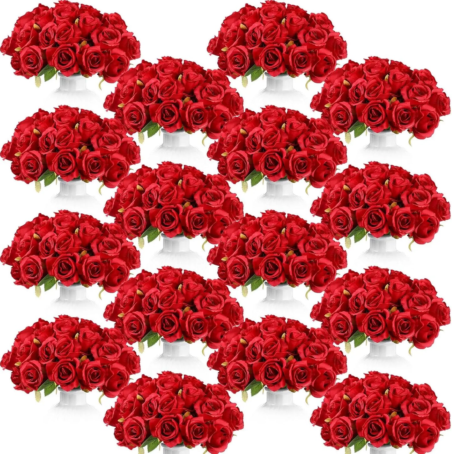 240 Pcs Artificial Rose Flowers Bouquet Silk Realistic Flowers Bulk Centerpieces DIY Bride Fake Rose for Home Bridal Wedding Par