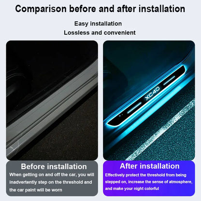 Car door Sill light logo Projector lamp Power Moving LED Welcome Pedal For Volvo XC40 car accesorios
