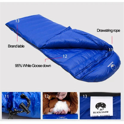 Size 220X85cm Lengthening And Widening Suitable For Tall People Good Quality White Goose Down Thermal Sleeping Bags Camping