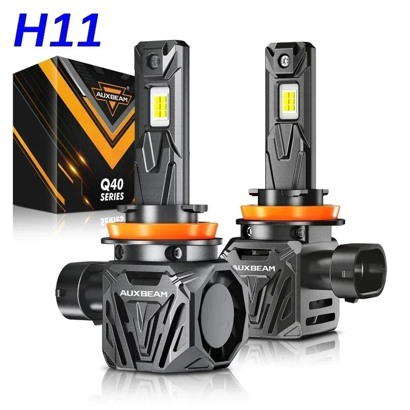 AUXBEAM Q40 Series 30000LM 120W LED Headlight Bulbs 9004 9005 9006 9007 H4 H11 H13 6500K White Plug and Play Canbus Headlamp