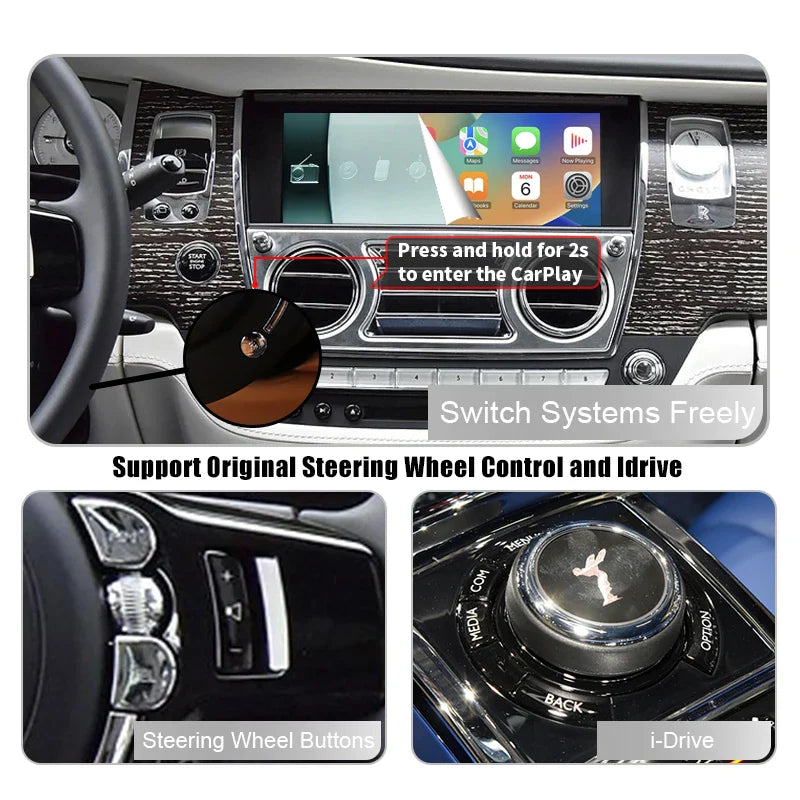 Wireless Carplay Decoder For Rolls Royce Wraith Ghost Phantom Dawn With Android Auto CarPlay Airplay Autolink Module Smart Box