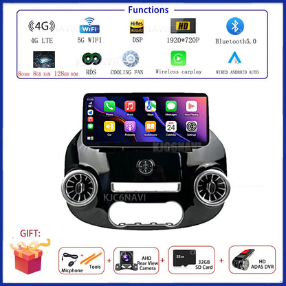 12.3 Inch Android 14 Car Radio For Benz Vito W447 2014-2021 Stereo Receiver GPS Navigation DSP Video Carplay Player NO 2DIN DVD